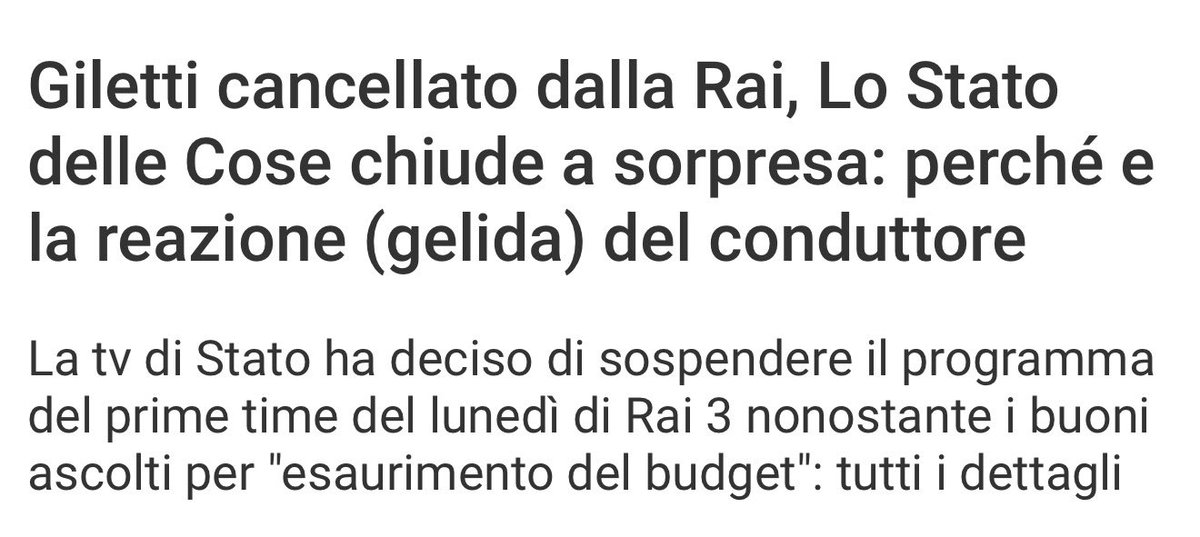 Incredibile: Giletti ha fatto inchieste su mafia, politica, magistrati e non è successo nulla. Appena ha toccato l’argomento Inter/Farsopoli (dicendo solo la verità fattuale), il suo programma è stato chiuso. Pensa che caso.