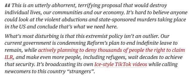 If you're horrified by Reform's headline-grabbing racism (and you should be), you should also be horrified by our current Government's attacks on Indefinite Leave To Remain. 

Our head of campaigns <a href="/NBPhillips1872/">Nathan Phillips</a> in The Guardian:

buff.ly/JIRAiD7