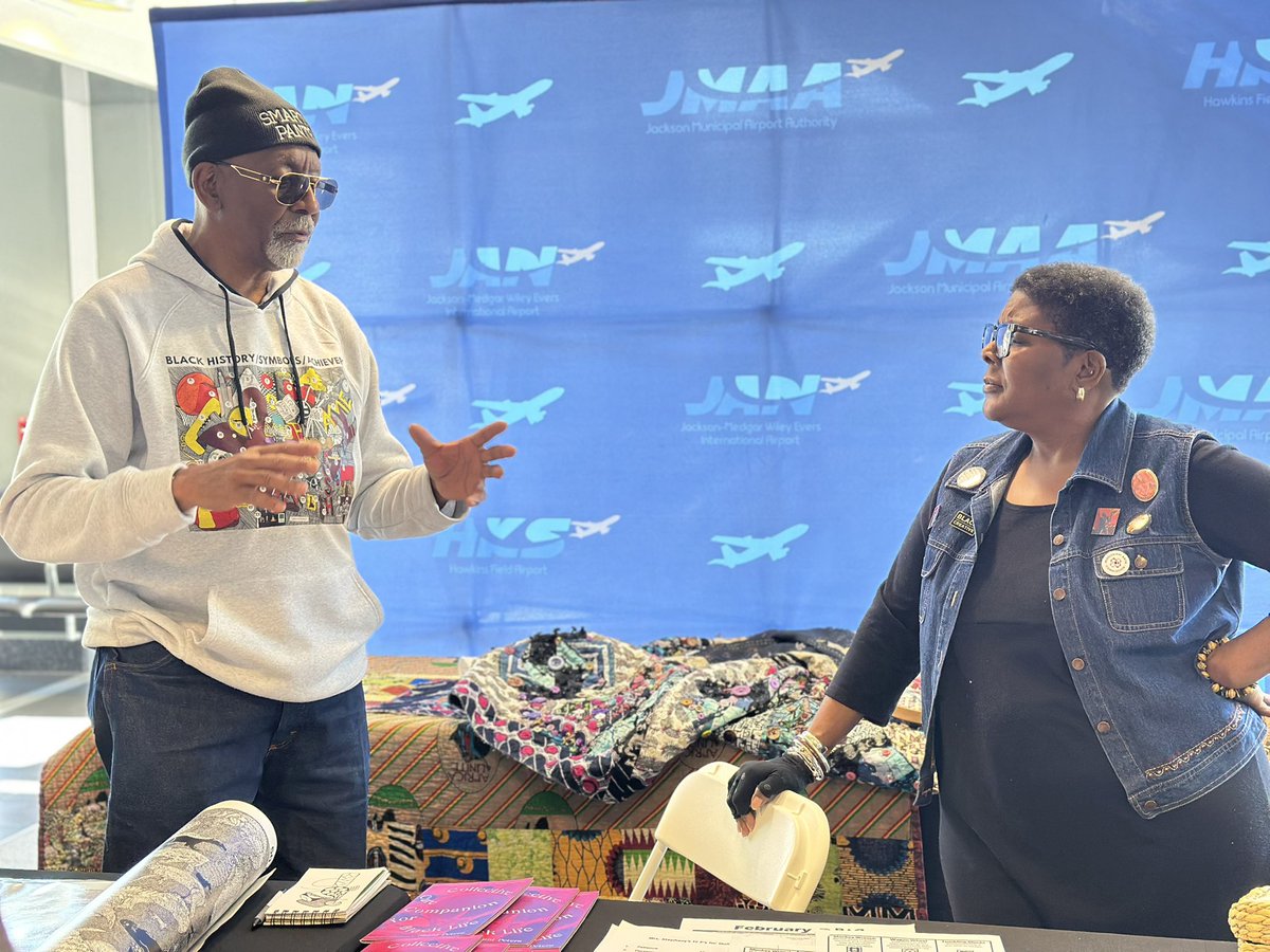 JacksonAirports's tweet image. 🎨 LIVE at JAN today!
Charles “Smarty Pants” King — a creative force who has inspired our community for more than 40 years — is exhibiting his incredible artwork at JAN!
Stop by the Ticketing Level to experience it for yourself. His work will remain on display!
#SupportLocalArt