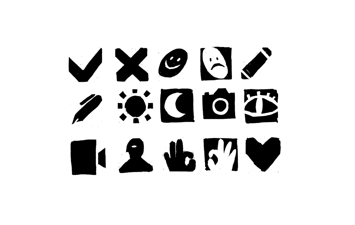 joshingmee's tweet photo. hand-crafted icon explorations made to feel intentionally imperfect https://t.co/zqICuukQVC
