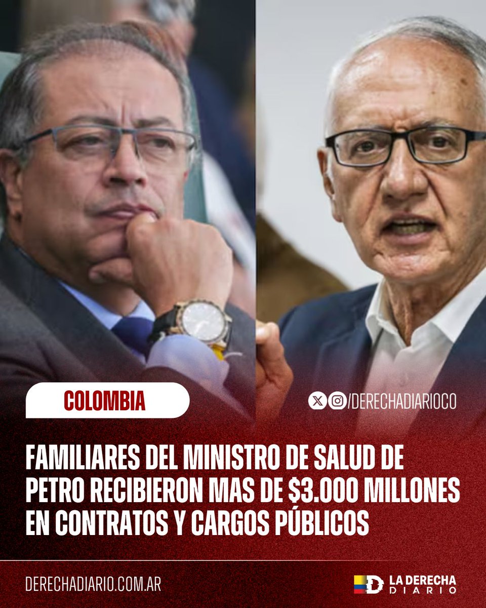 DerechaDiarioCO's tweet image. 🚨🇨🇴 | CORRUPTOS: La congresista Katherine Miranda denunció que familiares del ministro de salud Guillermo Alfonso Jaramillo habrían recibido más de $3.000 millones en contratos y cargos públicos durante el narcogobierno de Petro.