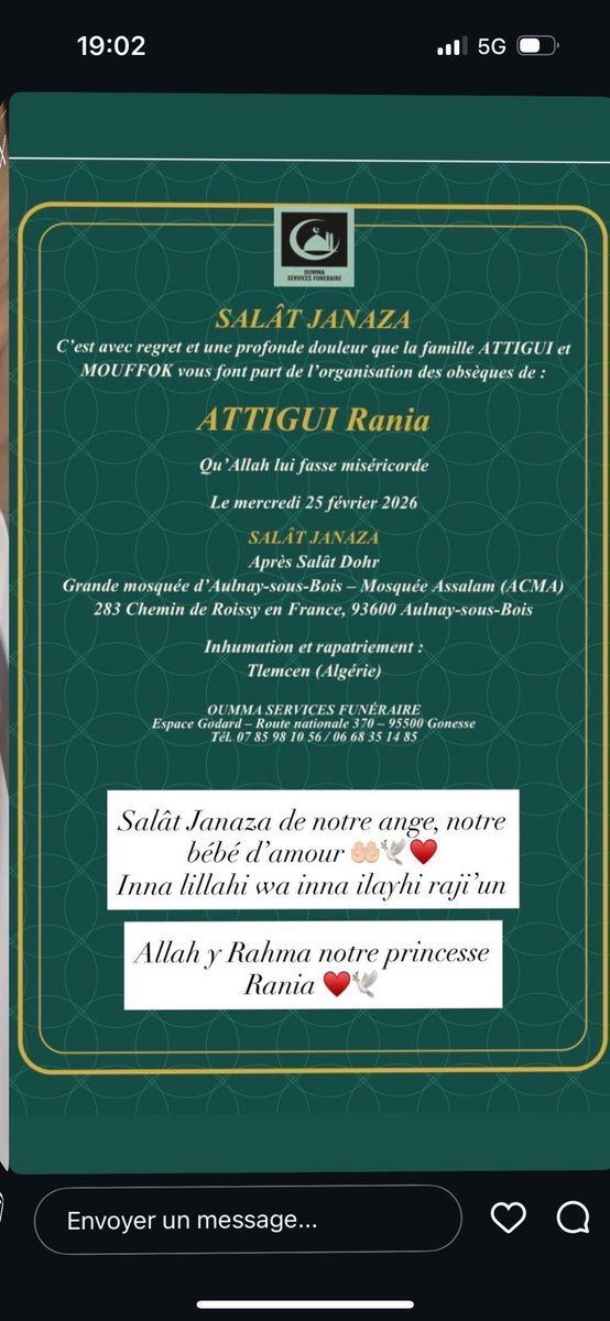 Si jamais vous pouvez y aller qu’Allah lui fasse miséricorde