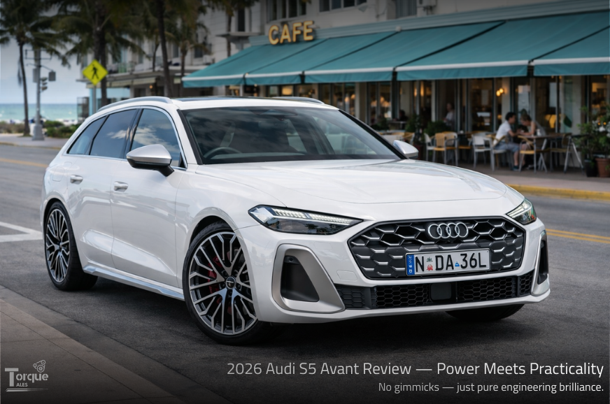 TorqueTales317's tweet image. The 2026 S5 Avant might be the smartest performance car you can buy right now.

Fast. Practical. Luxurious. Subtle.
No gimmicks — just pure engineering brilliance.
Is this the ultimate daily driver? 👀

Read more 👉 bit.ly/s5avantreview 

#TorqueTales #AudiS5 #Avant #AutoNews