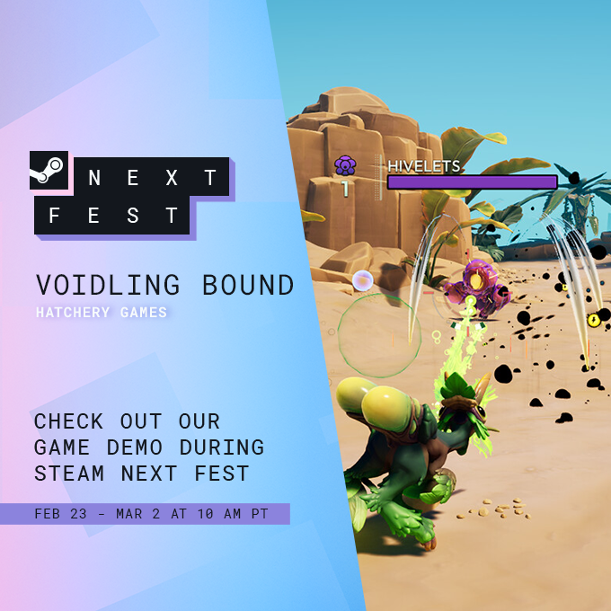 VoidlingBound's tweet photo. It's started ! Come try Voidling Bound Demo during Steam Next Fest ! 🚀

Feb 23 ➡️ Mar 02

Leave us a comment, tag us, let us know if you enjoy the game ! 
#SteamNextFest #gaming #VoidlingBound https://t.co/b2vTpK4Fr7