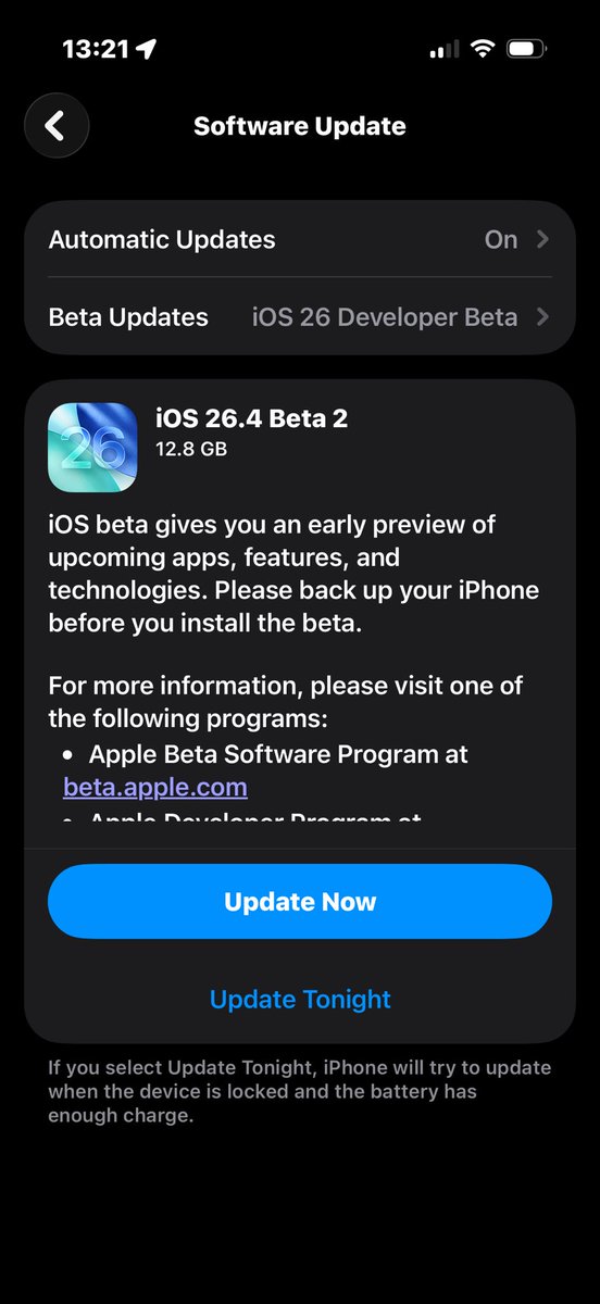 TessierSim's tweet photo. #IOS26Beta latest beta is out ! https://t.co/QhRHc2RIGO