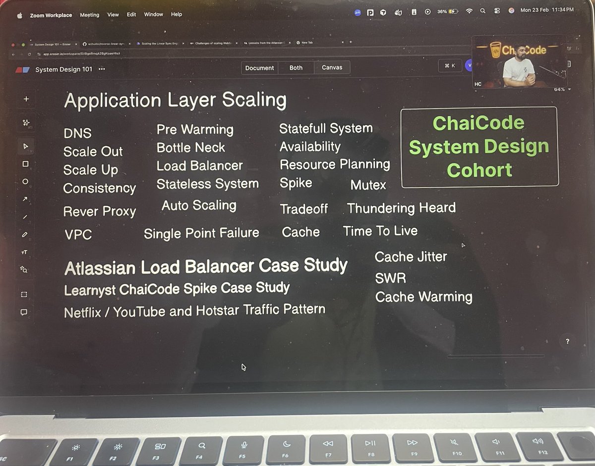 BraveJeet's tweet image. What topics did you cover today in the system design class by  ⁦@ChaiCodeHQ⁩ and ⁦⁦@piyushgarg_dev⁩ 

#SystemDesign
#SoftwareEngineering
#BackendDevelopment
#TechLearning