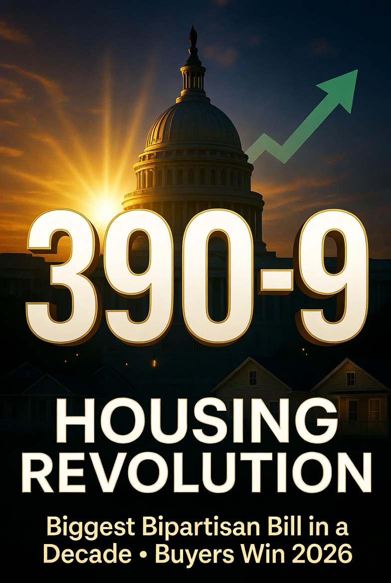 RealConnecticut's tweet photo. 390-9: Historic Bipartisan Housing Bill Passes House — What It Means for Homebuyers in 2026.  https://t.co/KZXpVdHjHS https://t.co/QXSdTK2E9B