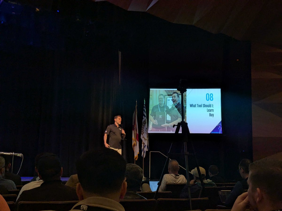 brysonbort's tweet photo. .@MalwareJake @BEERISAC representing during my #BSidesICS keynote 🦄🦄 https://t.co/MXxgBD8Bbs