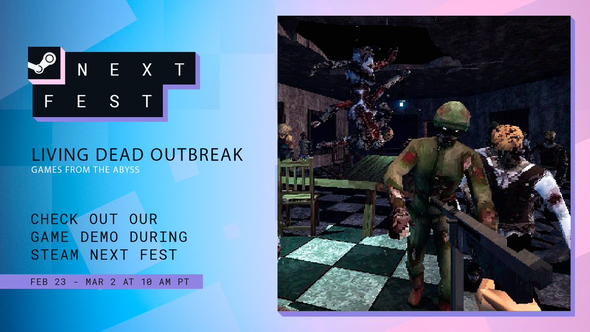 A zombie shooter that relies on tense combat and player improvisation 

Living Dead Outbreak is part of steam next fest!

Try the demo right now ❤️