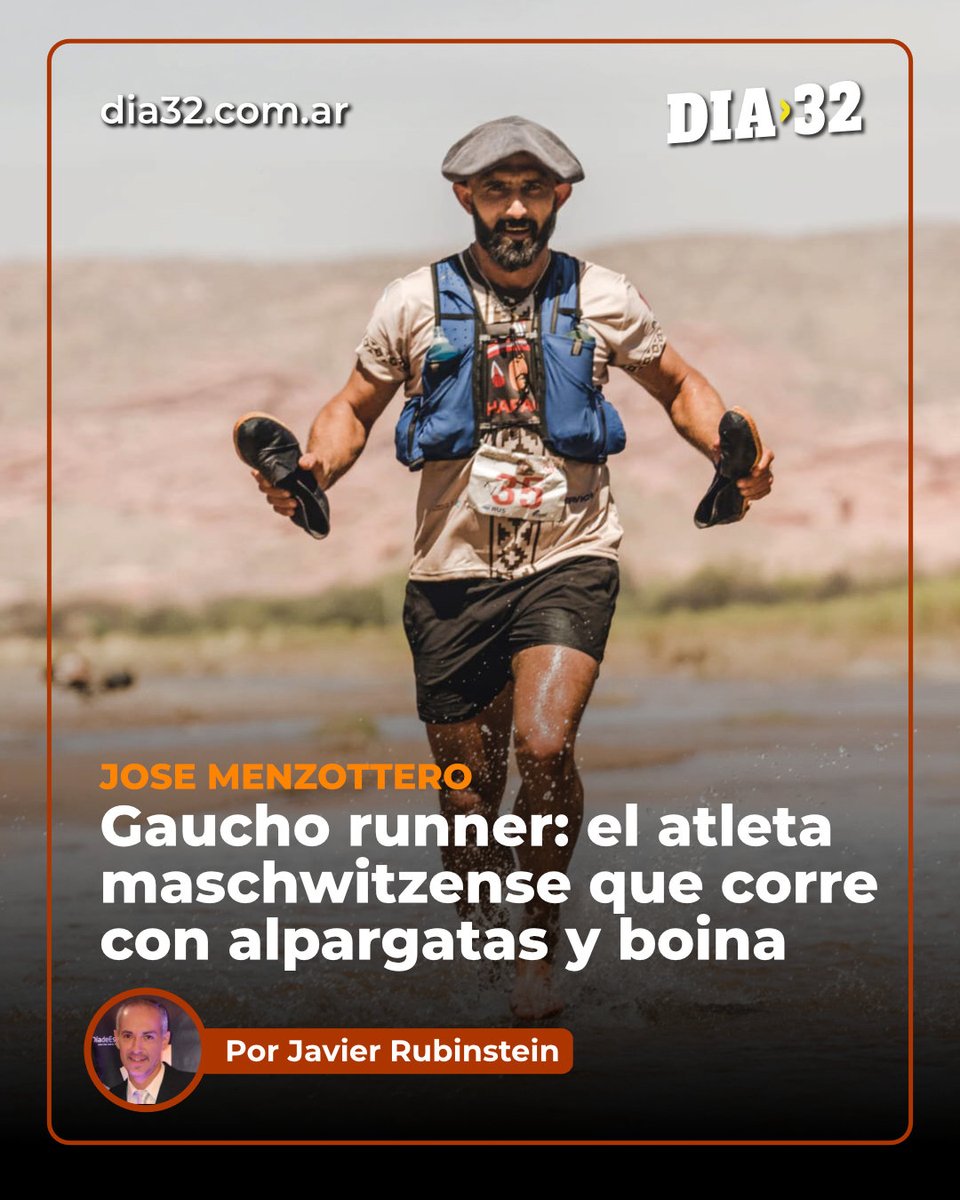 🏃‍♂️ Gaucho runner: el atleta maschwitzense que corre con alpargatas y boina

👟 José Menzottero comenzó de chico en el atletismo y hoy es popular en carreras de aventura y calle.

🇦🇷 “Me gusta combinar mis dos pasiones: el deporte y la tradición”, explica. goo.su/JEdkEi