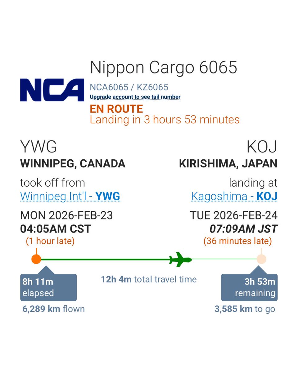 ANOTHER SHIPMENT 💔🐴 At 4:05 AM, another export flight of horses left the Winnipeg airport &amp; is now en route to Japan for slaughter. With the windchill, it was -30°C, yet horses were left in crates on the tarmac for hours. Canada must END this now! #CdnPoli

📷 <a href="/mbanimalsave/">Manitoba Animal Save</a>