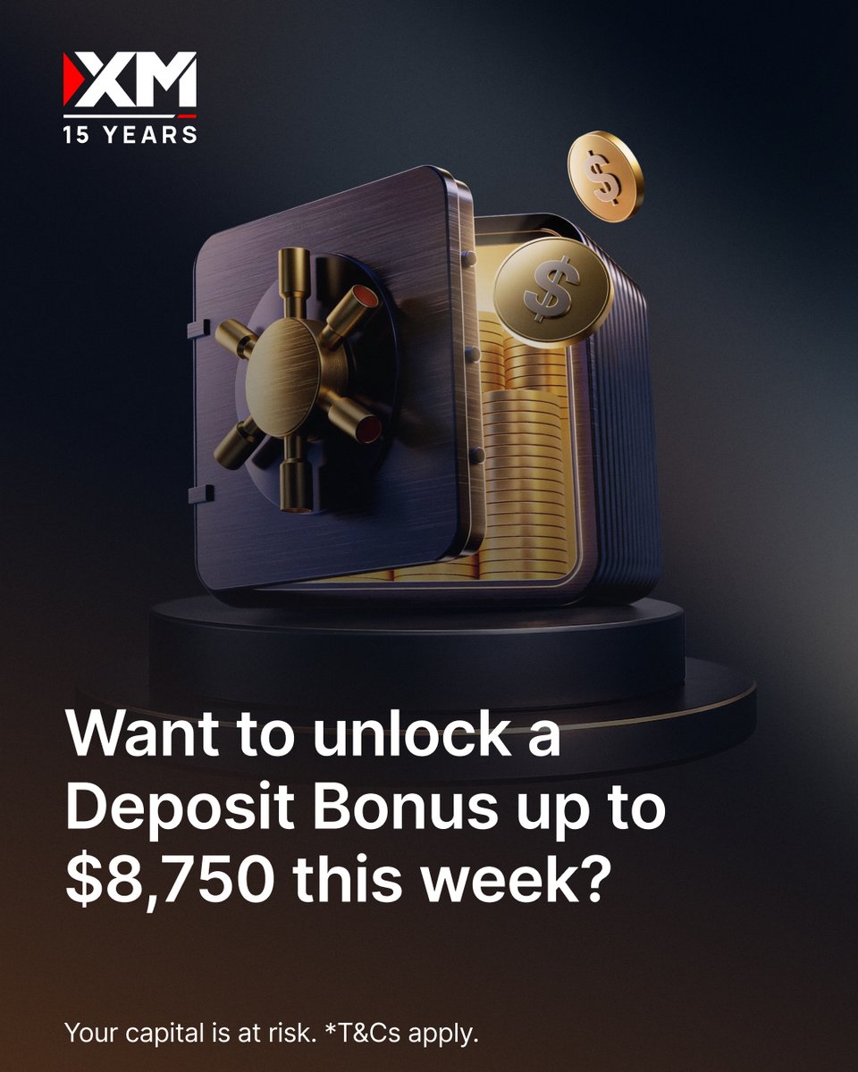 XM_COM's tweet image. Week 3 of the promo is live! 

Don’t miss your chance to claim up to $8,750 this week. Trade just 2 lots to unlock your bonus and keep going to boost it even more. 

Start trading and claim your bonus today 👉 spkl.io/6019ASYvt

#xm #15YearsXM #BonusPromo