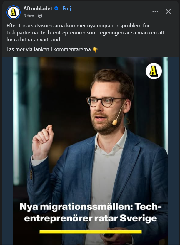 DavidJansson76's tweet photo. #SD-#regeringen gör bort sig hela tiden!!! 🤦‍♀️🤡⤵️
#tonårsutvisningarna skapar #migrationsproblem som i sin tur gör att #techentreprenörer #ratar #Sverige! https://t.co/l8PiVDs4iB