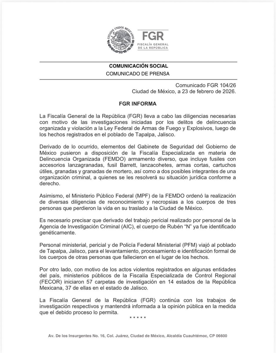 🚨 ¡EL ADN NO MIENTE! FGR confirma: El Mencho ha muerto. Rubén “N” identificado genéticamente. ¡Ganó Harfuch! 🧬💀🔥 #Mencho #CJNG