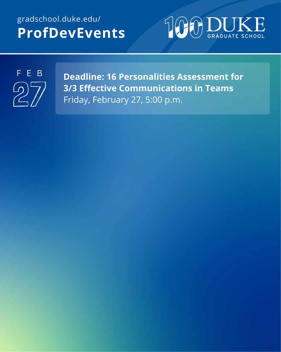 Duke Graduate School tweet media