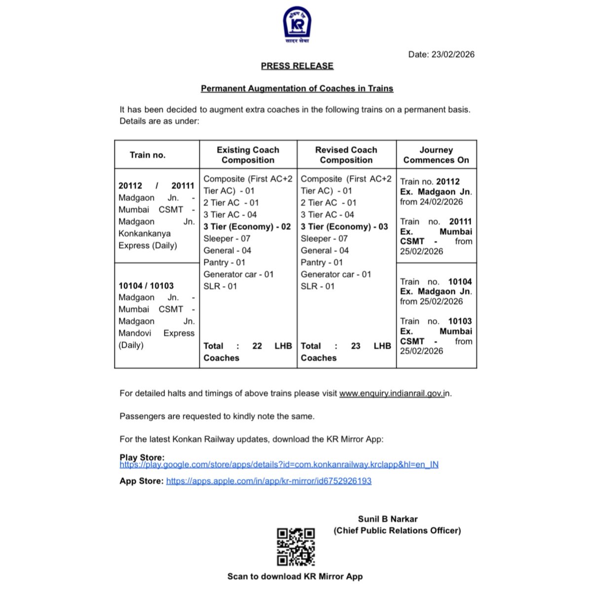 Konkan Railway tweet media