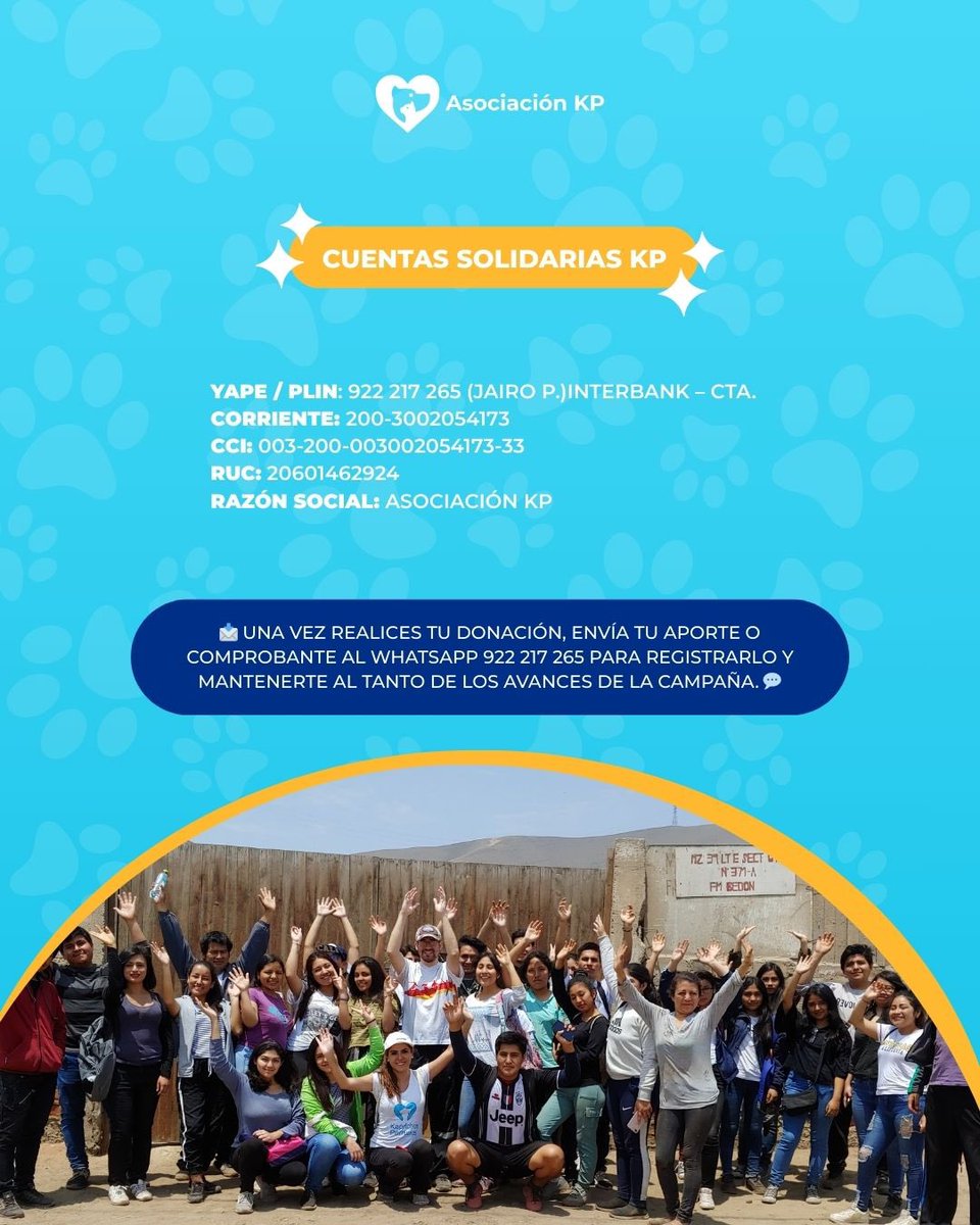 ¡Ayúdanos a seguir ayudando! 🙌🏽

 Nuestra meta: realizar 100 esterilizaciones para perros y gatos, junto a veterinarios calificados 👩‍⚕️🐶🐱
💪 Tu apoyo lo hace posible