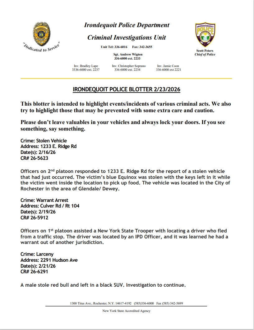 Irondequoit Police tweet media