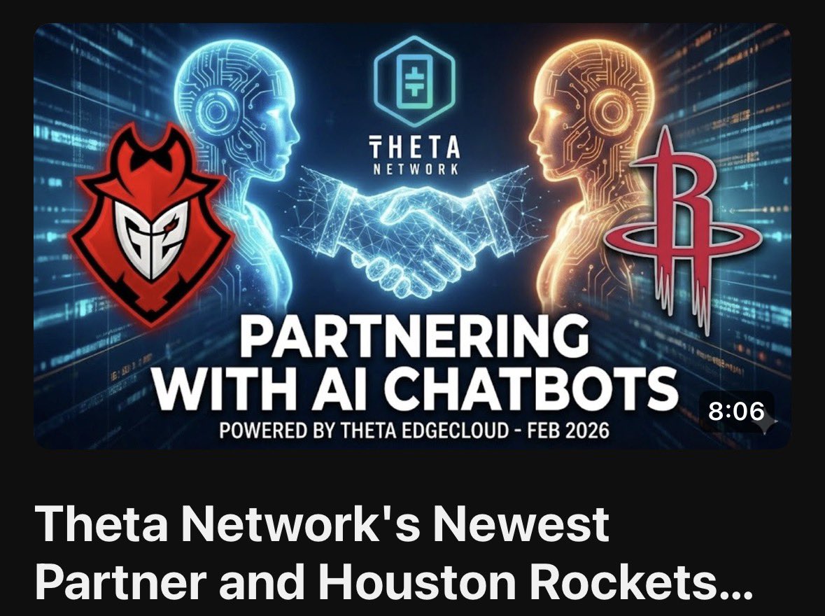 Theta Network's Newest Partner and Houston Rockets AI Update! | Theta Token Updates!
youtu.be/fm_KpU9GYrA <a href="/Theta_Network/">Theta Network</a> <a href="/mitchliu/">Mitch Liu | Theta Network</a> <a href="/jieyilong/">Jieyi Long | Theta Network</a> <a href="/ThetaDrop/">ThetaDrop</a> <a href="/OpenTheta/">OpenTheta</a> <a href="/HoustonRockets/">Houston Rockets</a> #theta #Depin #Cryptocurrency