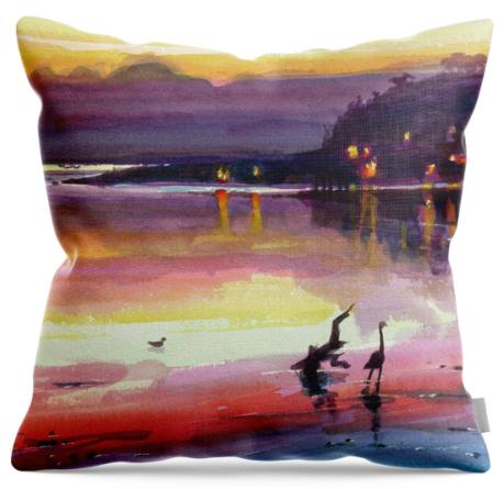SHendersonArt's tweet image. As the light in the sky faded to twilight, the lights in the houses glowed golden. Everywhere, there was light.

Fire on Shore throw pillow -- available at SteveHendersonArt.

#beach #oregon #pillow