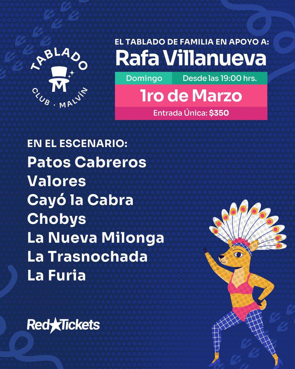 Las entradas para el tablado a beneficio del Rafa Villanueva se agotaron, primero que nada: Muchas gracias! 
Ahora los amigos del Tablado del club Malvin ponen otra fecha para colaborar y disfrutar! Los espero! 
RT, gracias.