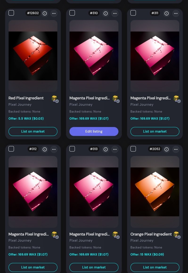 Grandma_Baggins's tweet image. Did some @PxJourney #ingredient blending and look at the highest sale 500waxy @WAX_io of a magenta pixel. Amazing! We're keeping the #nft party going. $pxj and $King on wax going #strong