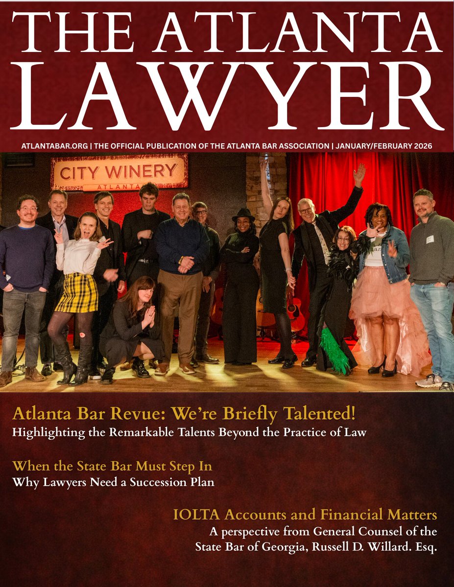 Check out the latest issue of The Atlanta Lawyer : January / February 2026 #theatlantalawyer

joom.ag/3evd