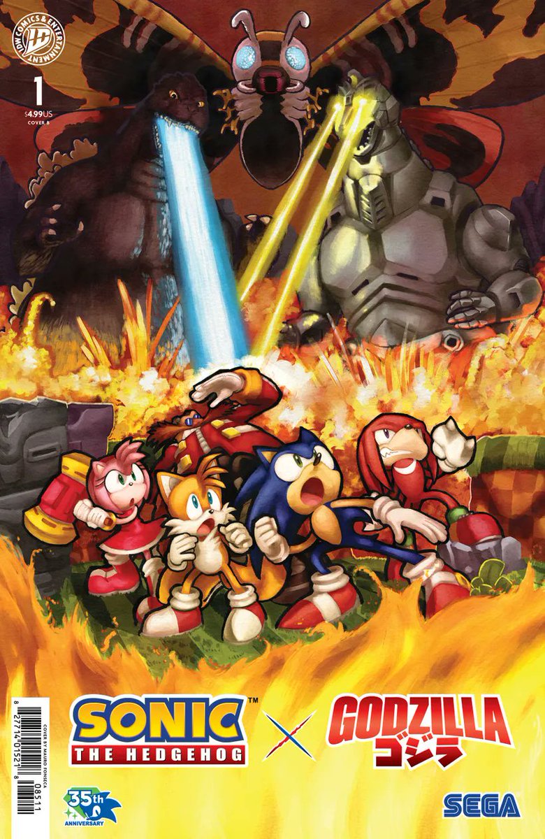 sonicparadise's tweet photo. ¡IDW anuncia que Sonic X Godzilla tendrá su propio cómic empezando publicación este verano! Escrito por Nick Marino (Godzilla Rivals) y dibujado por Jack Lawrence. Portadas de Jack Lawrence, Mauro Fonseca, Min Ho Kim y Clayton Crain. https://t.co/bGo8uBdGsG
