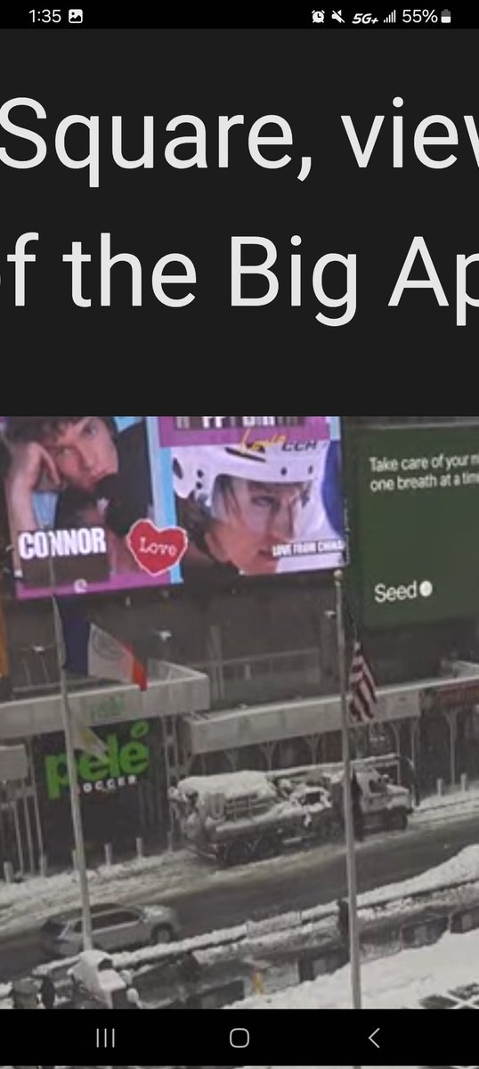 I was looking at a live camera of NYC to see the storm and I saw a billboard that said "Happy Birthday Connor Storrie" 
#heatedrivalry #connorstorrie