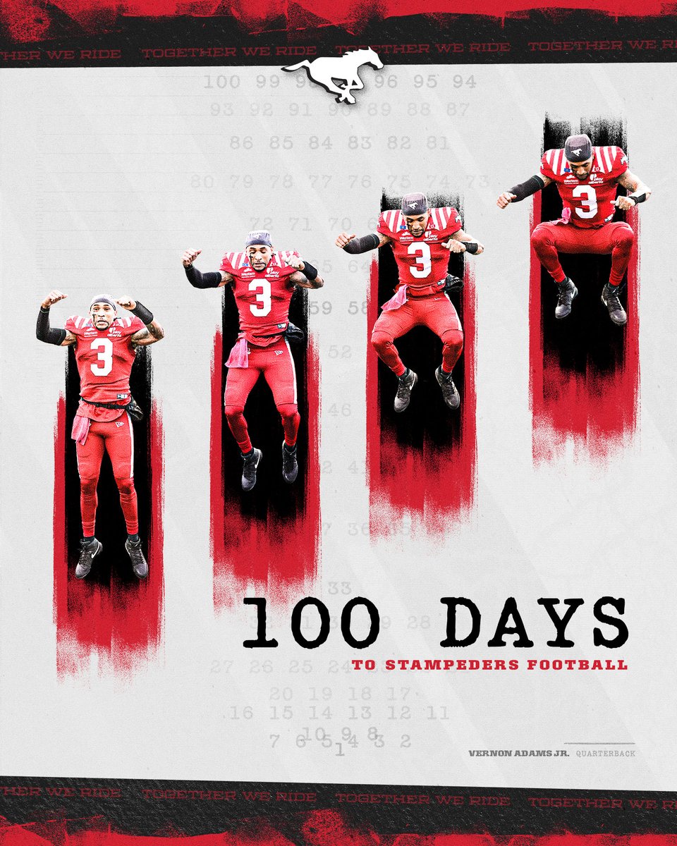 calstampeders's tweet image. START THE COUNTDOWN 📅

100 days until our home opener on June 5!

🎟️ Lock in your season tickets: stampeders.com/seasontickets

#TogetherWeRide