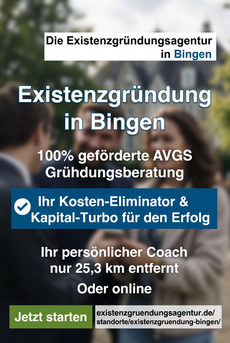 tonnikum's tweet image. Die Existenzgründungsagentur bietet 100% geförderte AVGS Gründungsberatung in Bingen! Ihr Kosten-Eliminator &amp;amp; Kapital-Turbo für den Erfolg. Coach nur 25,3 km entfernt oder Online. #Bingen #Gründer #AVGS
existenzgruendungsagentur.de/standorte/exis…