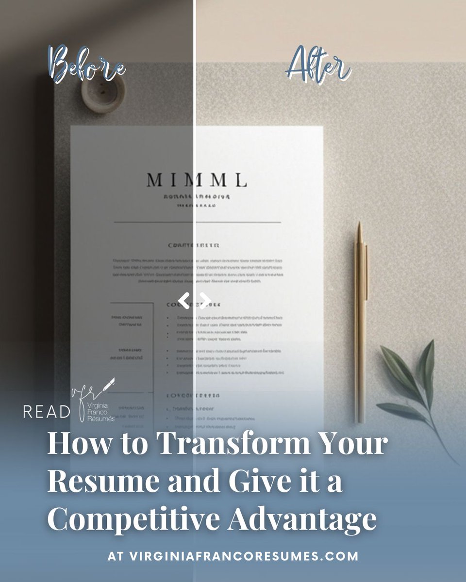 VAFrancoResumes's tweet image. Want to see what strategic resume editing looks like? 👀
Check out my latest blog with before/after examples showing how better summaries, formatting, and readability = better positioning.

👉 bit.ly/4e5v8bJ

#ResumeTips #CareerAdvice #ExecResume
