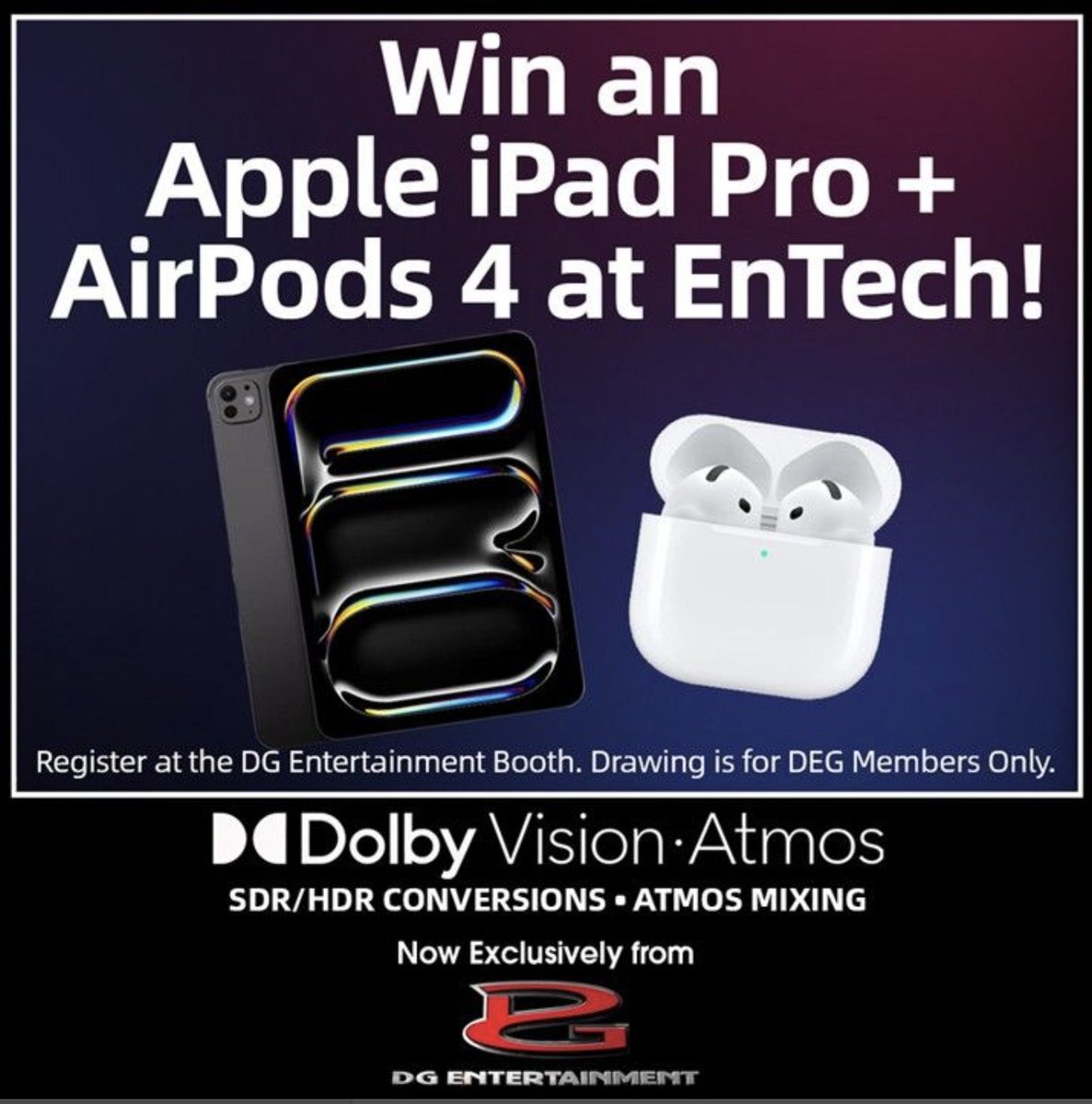 DGE is the 1st &amp; only facility w/ both #Dolby Vision/Dolby ATMOS capability to convert your SDR/HDR content to the highest quality possible! Stop by our booth at #EnTechFest for a demo &amp; register to win! Sign up to attend: lnkd.in/gi9zjkh4

2/25/26-Skirball Cultural Center