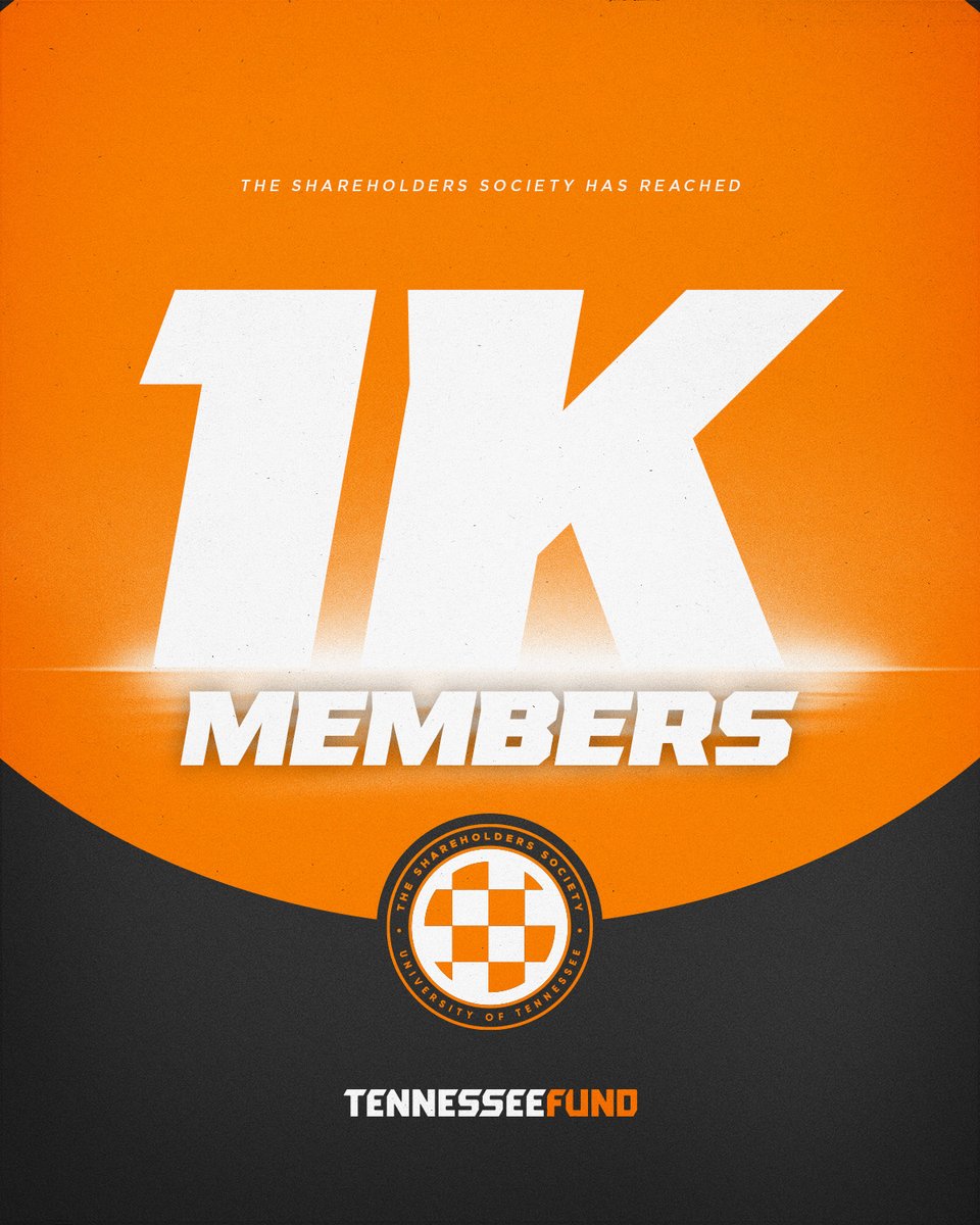 No slowing down!

The Shareholders Society has surpassed the 1,000-member milestone!

This group of generous and committed donors continues to provide critical financial support for our student-athletes and coaches.

<a href="/TennesseeFund/">Tennessee Fund</a>