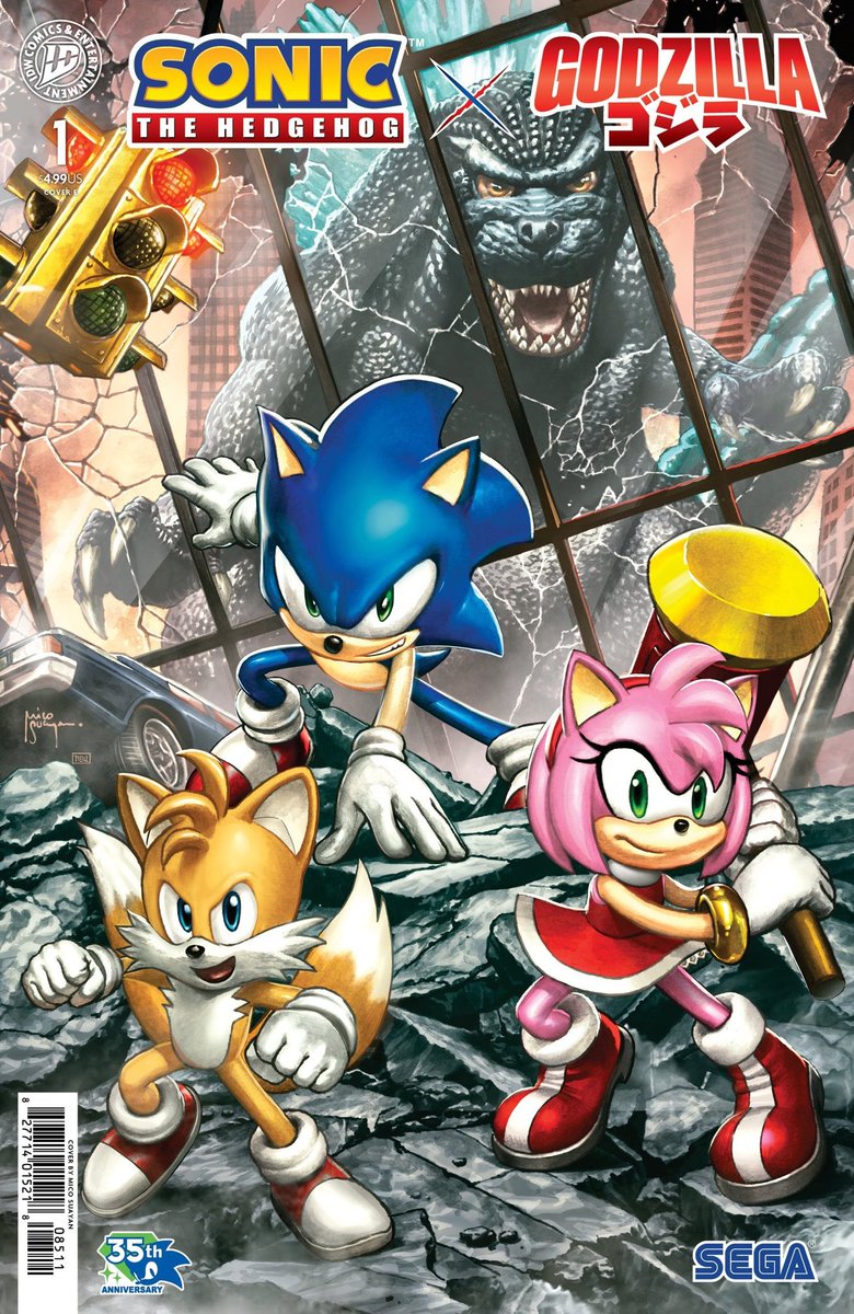 soniccitynet's tweet photo. BREAKING: Sonic the Hedgehog x Godzilla has been announced by IDW.

Revealed at IGN Fan Fest 2026, the miniseries is written by Nick Marino and brings Godzilla into Sonic’s world for a full kaiju-scale clash.

More  in our link in the replies!

#SonicNews #IDWSonic #Godzilla https://t.co/EFjdJ5hm3s