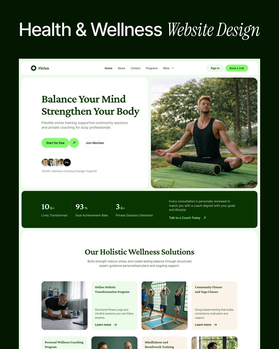 Health and wellness Website Design