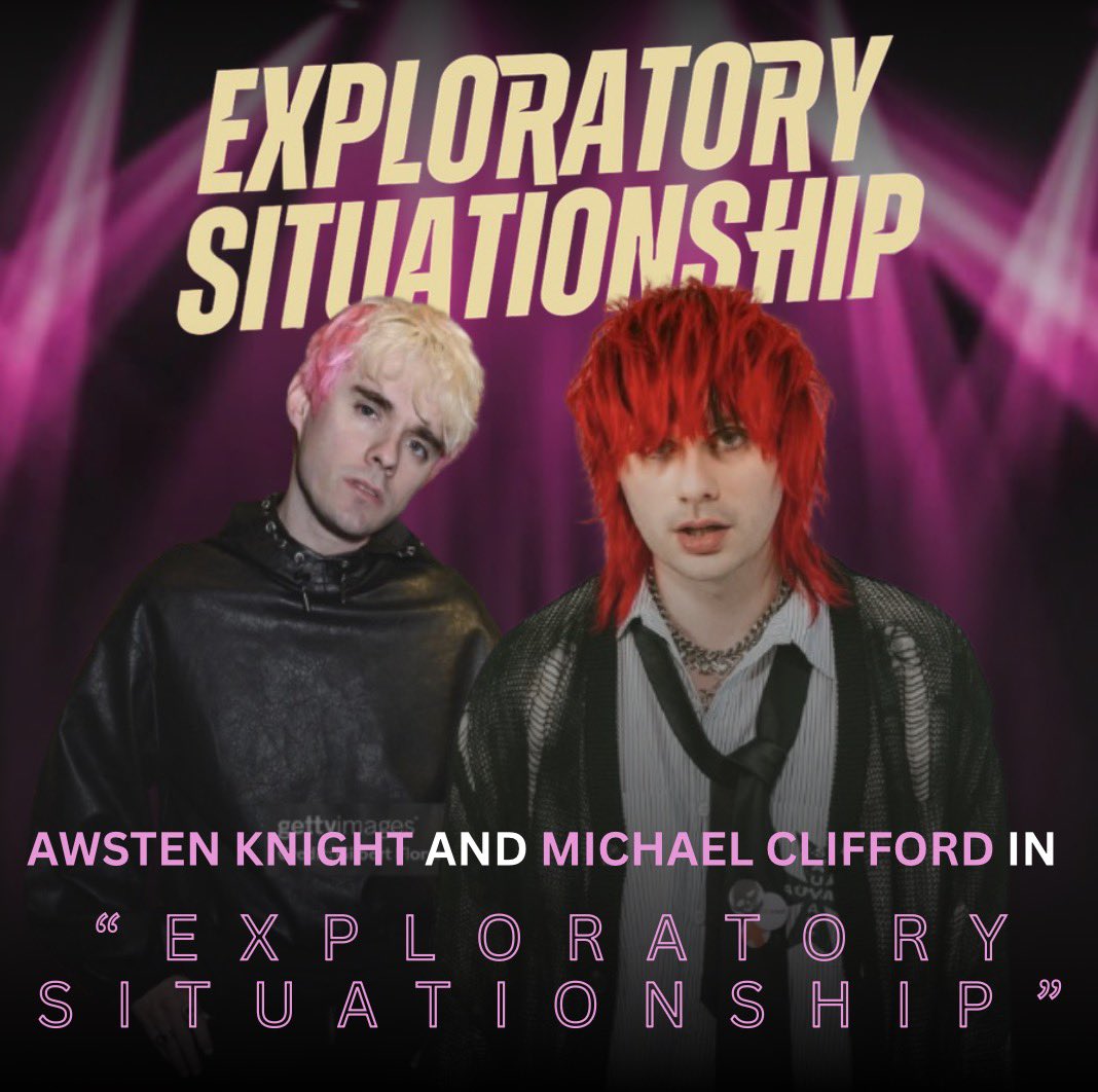 ParxCrave's tweet photo. Michael Clifford (5 Seconds of Summer) has admitted to having a very serious "exploratory situationship" with Waterparks lead singer Awsten Knight. https://t.co/HbCYgORx3g
