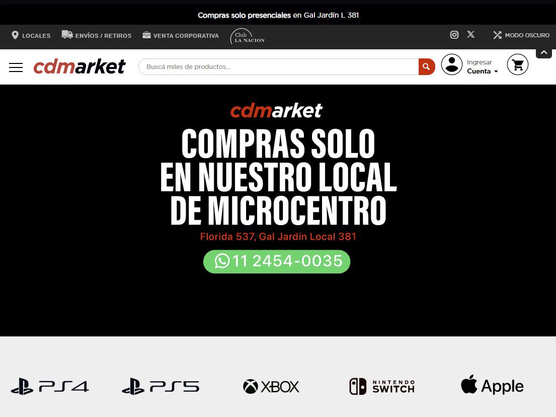 “SE TERMINARON LOS JUEGUITOS”

Porque debido a las políticas económicas de Javier Milei, cierra CDMarket, la reconocida empresa de venta de videojuegos y tecnología desde 1993.