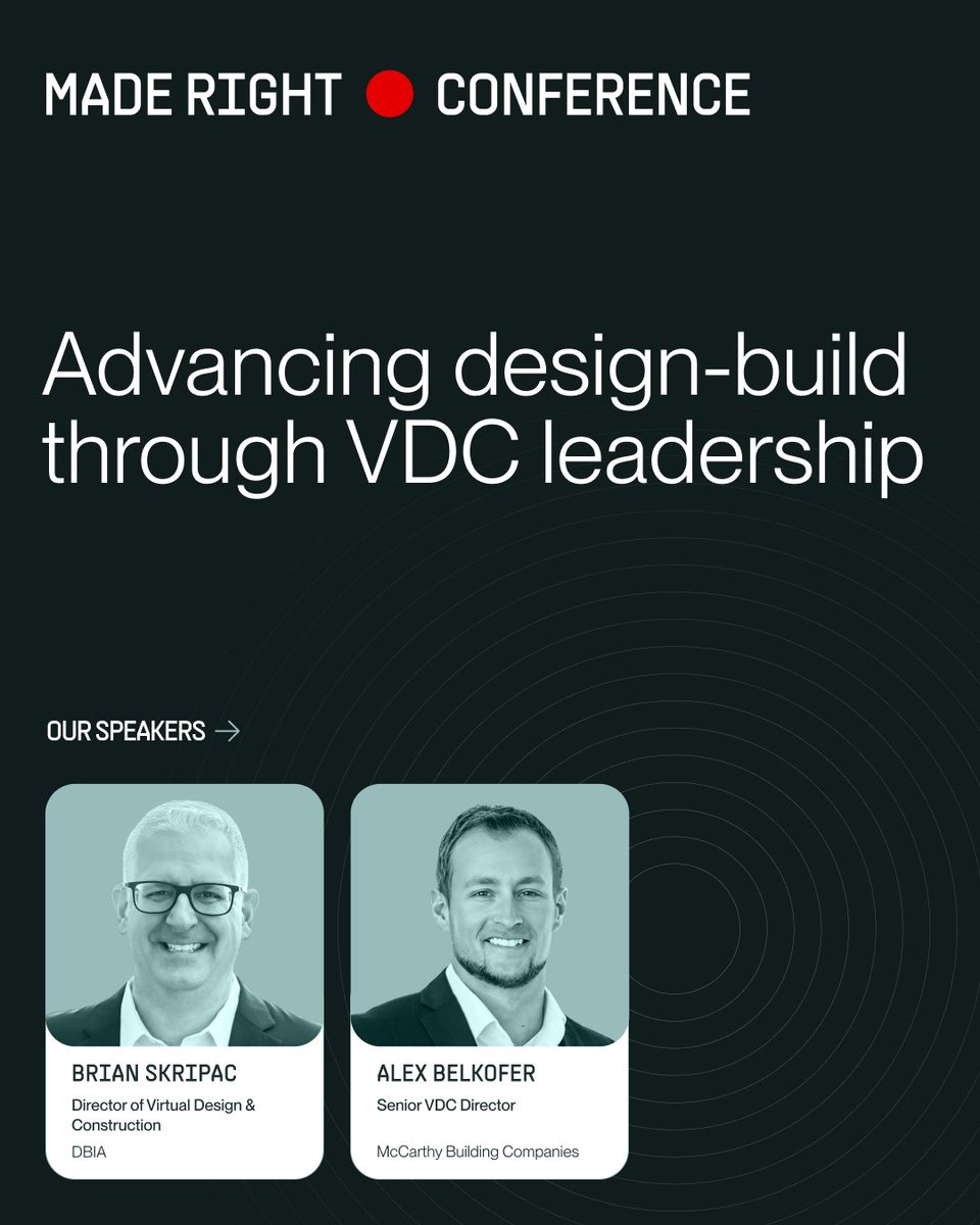 BrianSkripac's tweet image. Excite to be in San Diego for the @REVIZTO #MadeRight Conference to present "Advancing #DesignBuild Through #VDC Leadership" with @A_Belkofer this afternoon! #MRC2026 #AEC #DigitalConstruction #BIM #ConTech