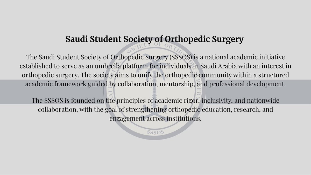 Saudi Student Society of Orthopedic Surgery tweet media