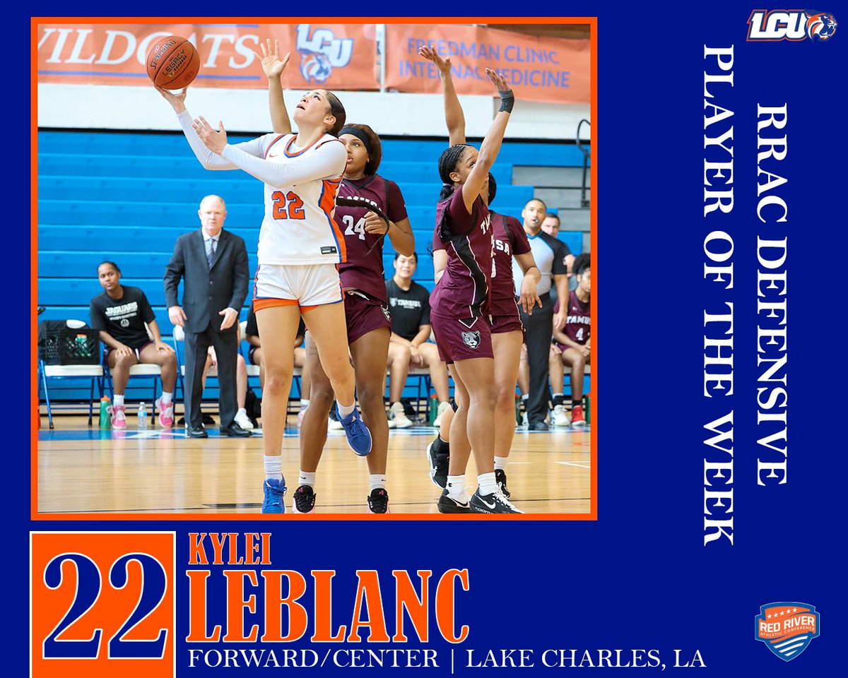 LCU_WBB's tweet photo. Congrats to Kylei Lebalnc on winning her 3rd @RRACsports Defensive Player of the Week award &amp; 4th RRAC individual weekly award of the season!!

#cLawsUp https://t.co/v7HkD93gf6
