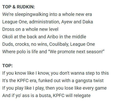 To the tune of Regulate by Warren G &amp; Nate Dogg, I present to you #LCFC fans: 'Relegate' by Top &amp; Jonny Rud