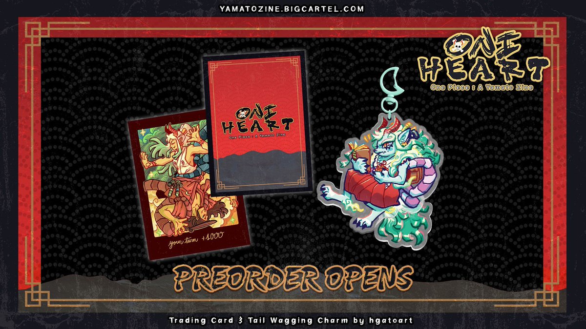 📢 ZINE PREVIEW 📢

Look forward to this trading card and tail wagging charm illustrated by <a href="/hgatoart/">hgatoart (ig) / hgatoartt ☁️</a> one of Oni Heart's skillful artists aboard this fanzine! Check their work out on this zine!

❤️‍🔥 yamatozine.bigcartel.com 

#OnePiece #OPYamato #Fanzine
