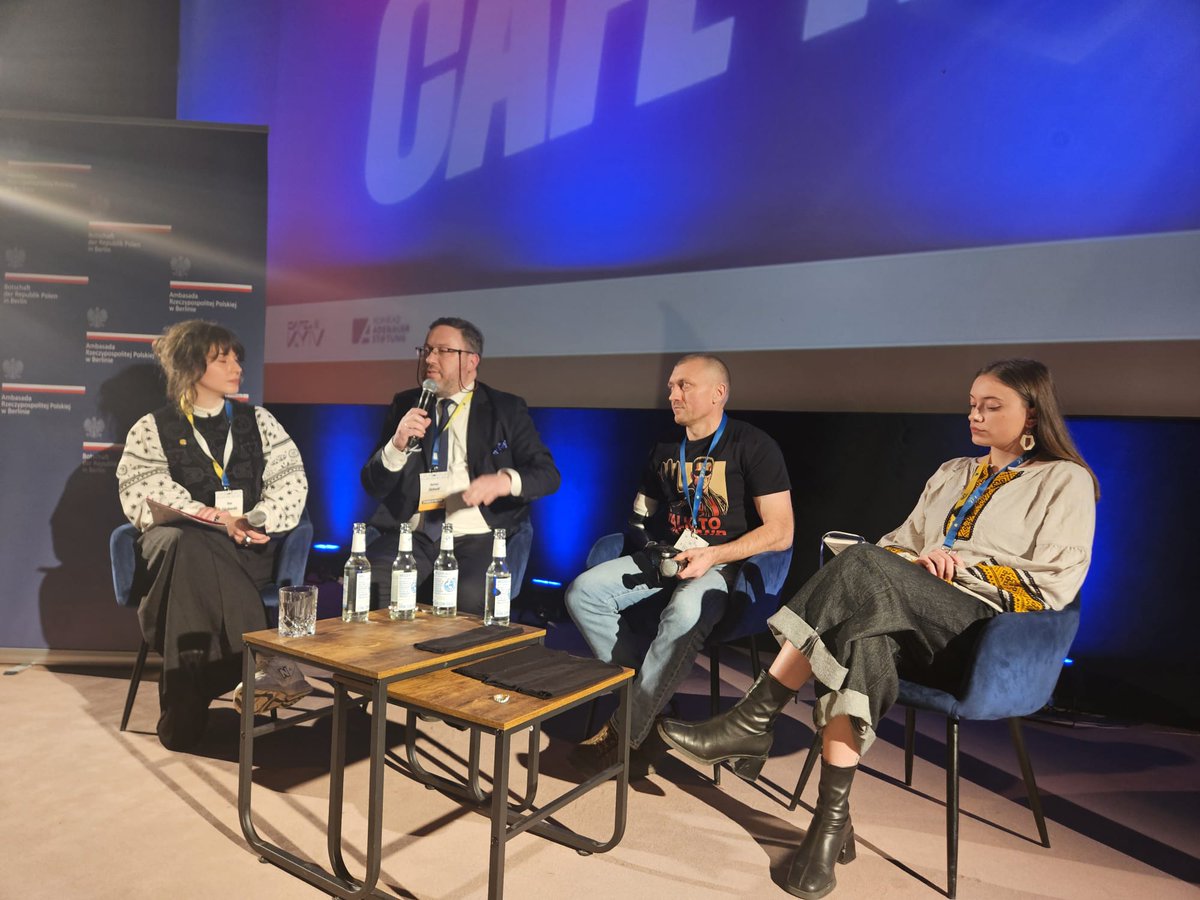 PLinDeutschland's tweet photo. We are grateful and honoured to have taken an active part in today’s #CafeKyiv in Berlin, on the eve of the anniversary of Russia’s full-scale invasion of Ukraine.

At this important moment, we stand firm in our united support for Ukraine.

#FreedomMustWin https://t.co/btK9HMFYGi
