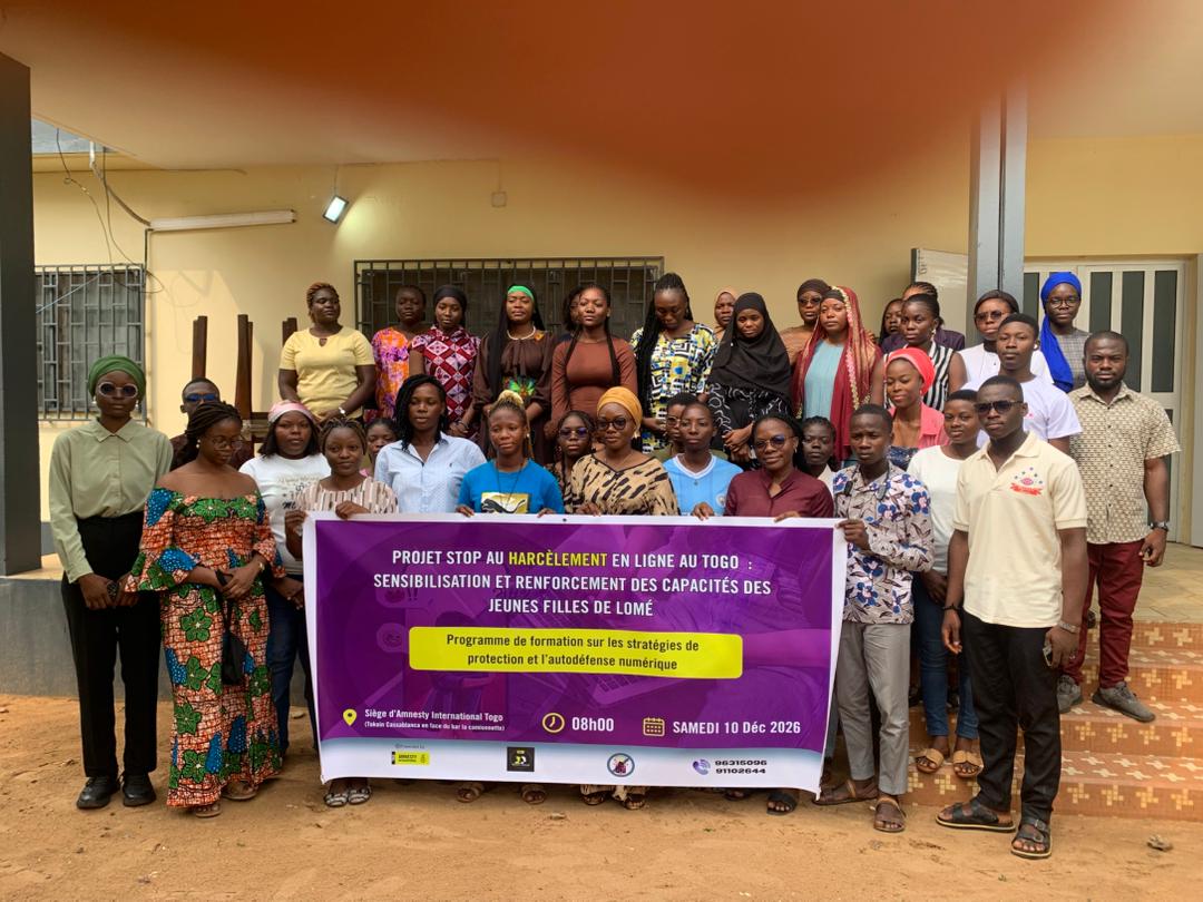 Strengthening capacities to better protect digital rights in Togo
Members of GL Action Urgente participated in the “Stop Online Harassment” program organized by <a href="/AmnestyTogo/">Amnesty International Togo</a>  
 through the Women Classes initiative.
<a href="/amnestyfrance/">amnestyfrance</a> <a href="/amnesty/">Amnesty International</a> <a href="/amnes/">su-young son</a>