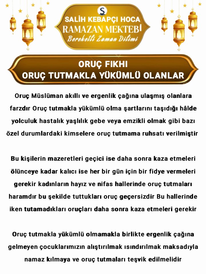 RAMAZAN MEKTEBİ | ORUÇ FIKHI

ORUÇ TUTMAKLA YÜKÜMLÜ OLANLAR