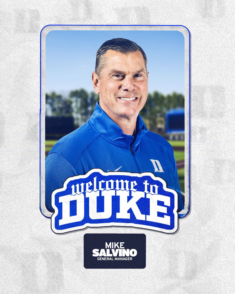 Welcome to the team, Mike 😈

Mike Salvino will join the Duke Baseball staff as General Manager. 

🧵Head to the thread below to learn more! 

🔗 goduke.com/news/2026/2/12…