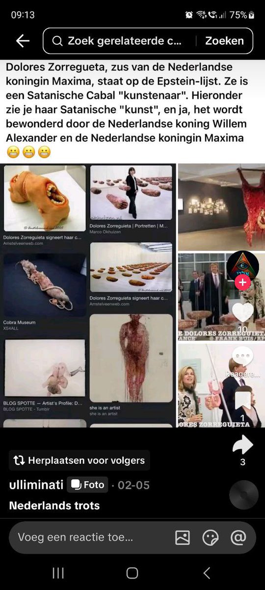 EvaatjeEQ's tweet image. 📍 Dolores Zorregueta de zus van Máxima heeft een “bijzondere” smaak met betrekking tot het maken van #kunst

#Satanisch is het woord 

Klein feitje; de andere zus van Máxima en Dolores pleegde zelfmoord 

IYKYK