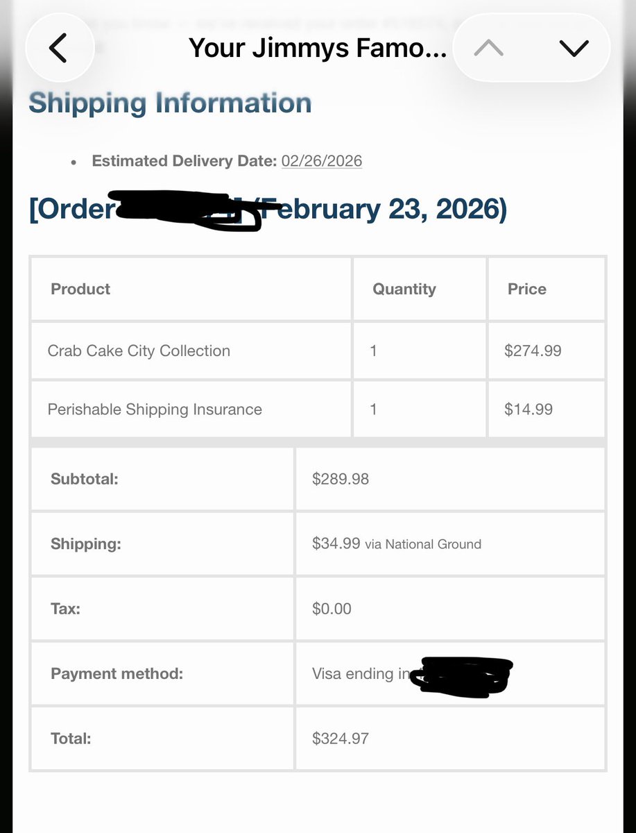 ZachMark12's tweet photo. @JimmysSeafood @HuffPost Just placed my order, USA!! 🇺🇸 🦅 https://t.co/doMrEA67y6
