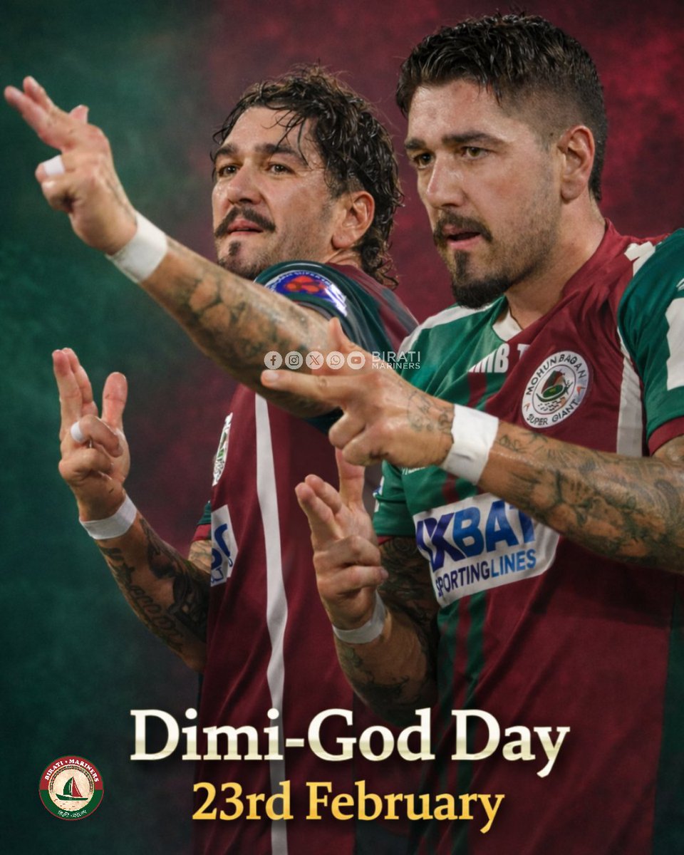 birati_mariners's tweet photo. 2️⃣3️⃣ February 𝗗𝗜𝗠𝗜𝗚𝗢𝗗-Day 😎 🟢🔴

#JoyMohunBagan #DimiGod #MBSG #BiratiMariners https://t.co/I7OQH92yJe